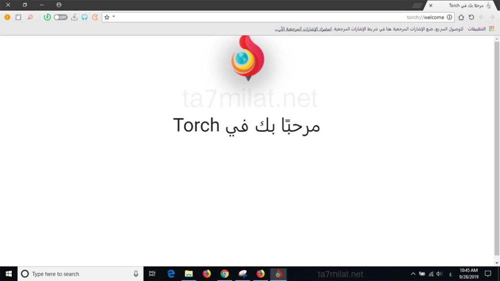 واجهة متصفح تورش