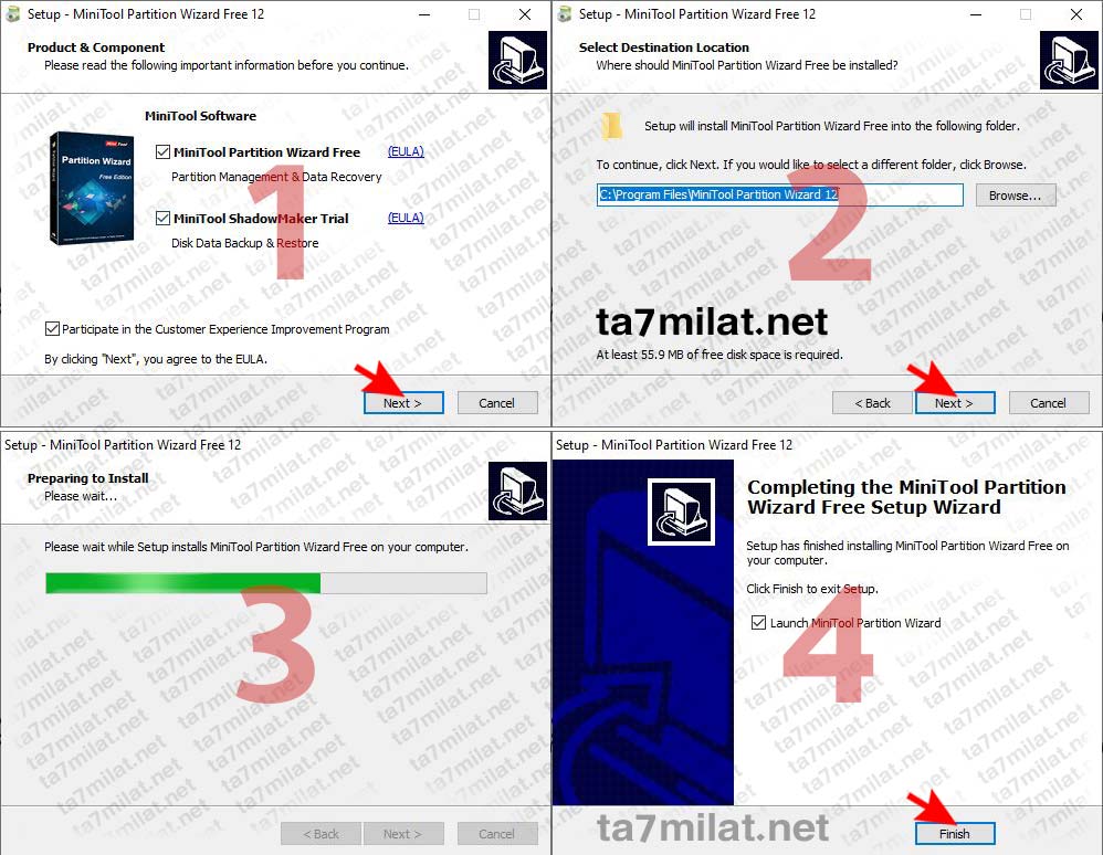 شرح تثبيت برنامج تقسيم الهارد MiniTool Partition Wizard